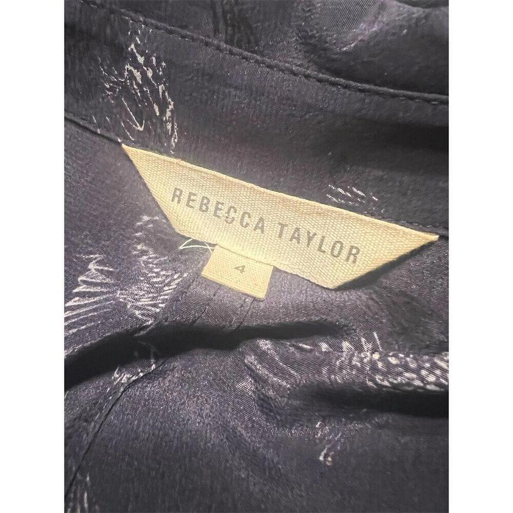 Rebecca Taylor Women's Blue Animal Print Blouse 4 - p2p 21 - Picture 5 of 8